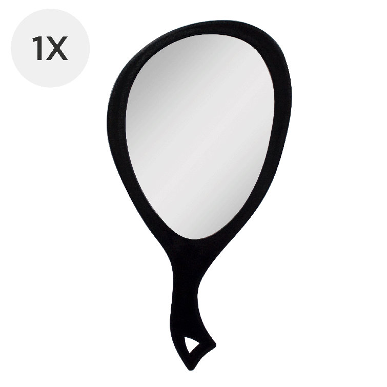 Wrought Studio Large Teardrop Hand Held Mirror 1X, Black Wayfair
